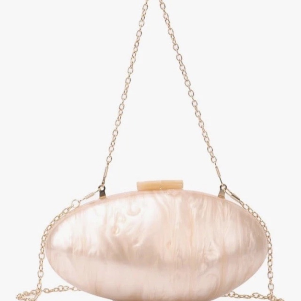 Acrylic Evening Bag Shell Shaped Clutch Purse Womens Shoulder Chain Formal Party